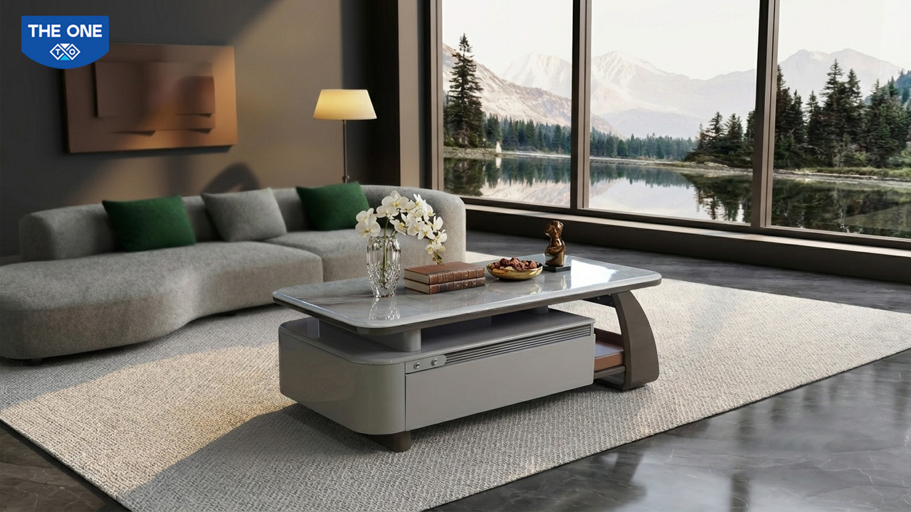 Bàn sofa nhập khẩu BSF506 cao cấp trong không gian phòng khách hiện đại