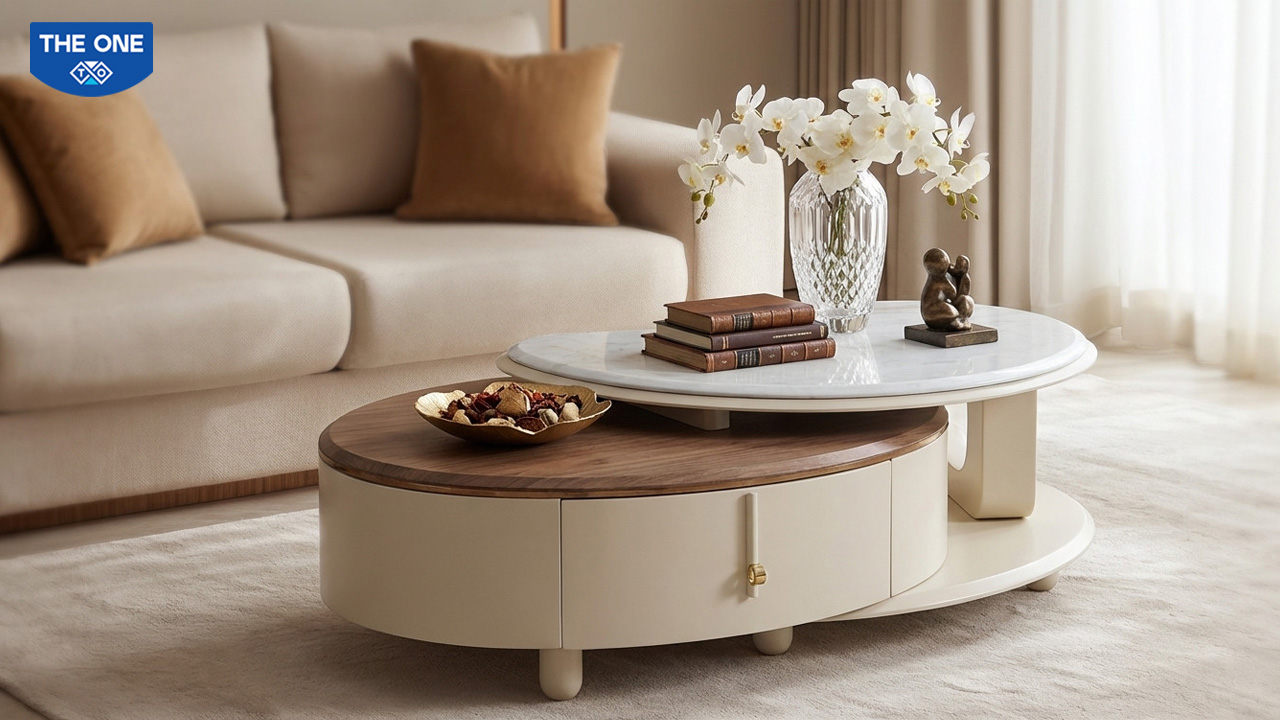 Bàn sofa nhập khẩu BSF610 trong khong gian phong khách