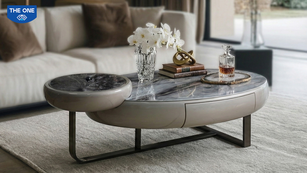 Bàn sofa nhập khẩu BSF611 trong không gian phòng khách