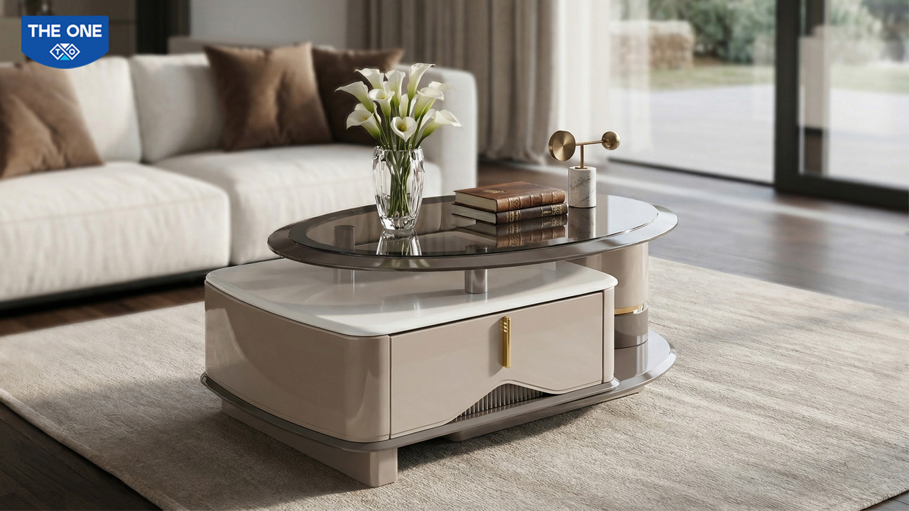 Bàn sofa nhập khẩu BSF612 trong không gian phòng khách