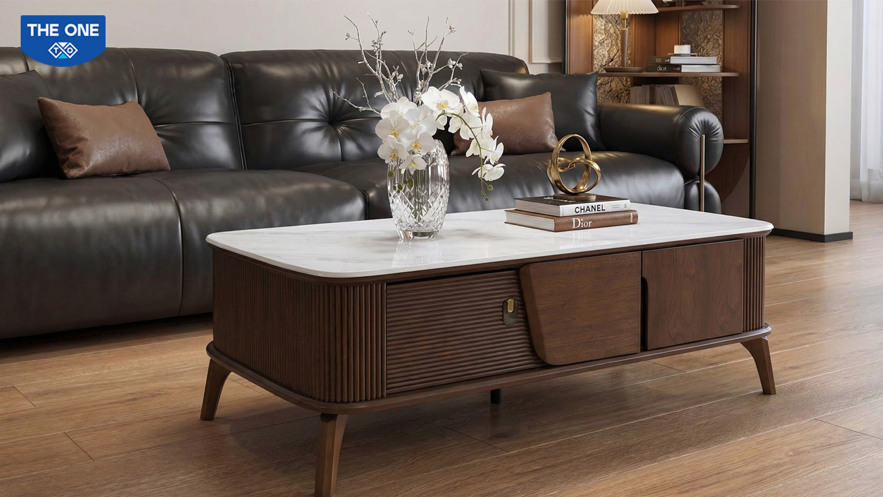 Cận cảnh bàn sofa nhập khẩu BSF613 trong không gian phòng khách