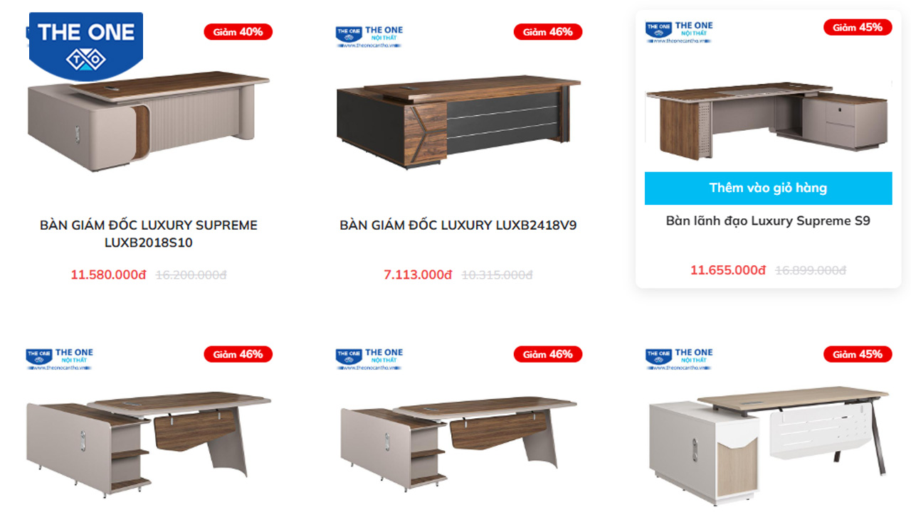 Danh mục bàn giám đốc.