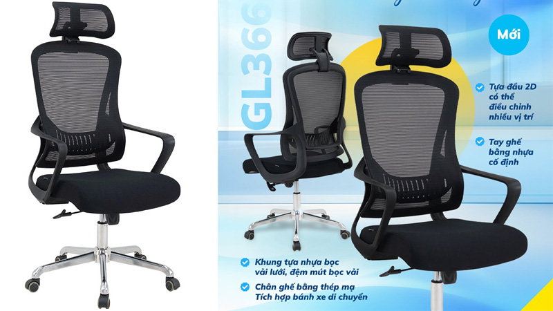 Mẫu ghế lưới giám đốc GL366 của The One.