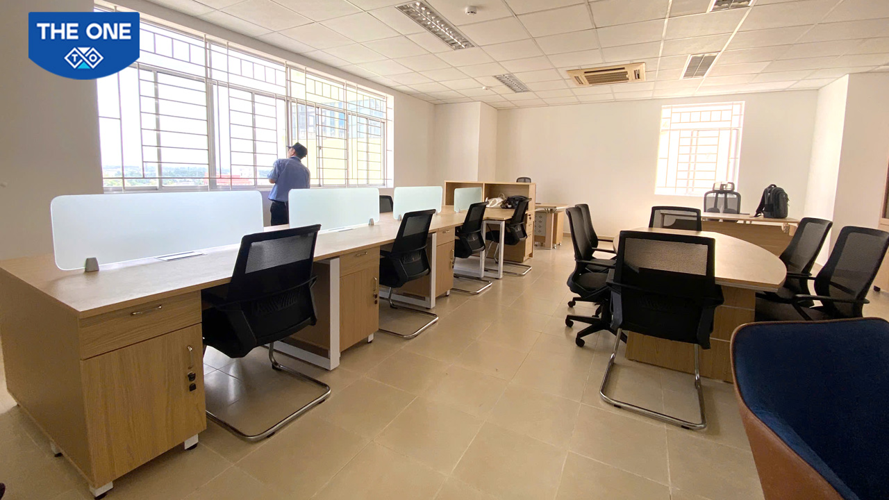 Văn phòng làm việc Viettel Post được bố trí không gian mở với hệ bàn Module.