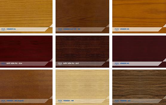MẪU MÀU VENEER VÀ SƠN PU